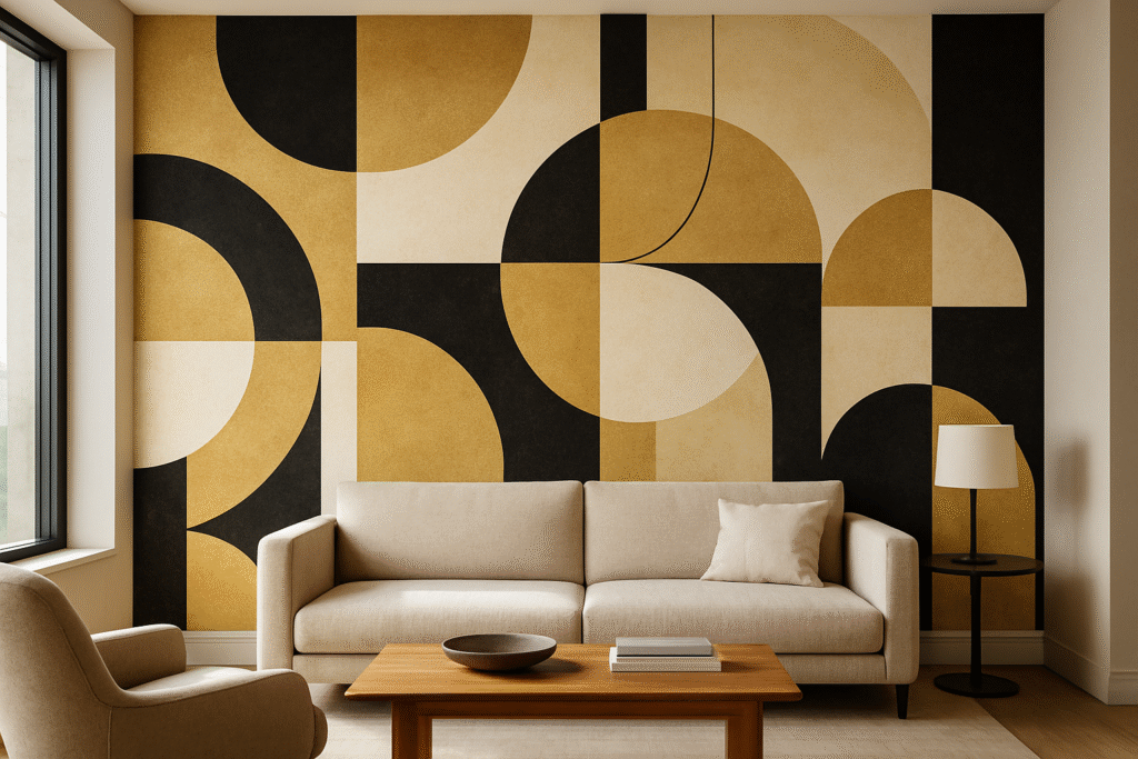 A creative wall print in an upmarket apartment in Pretoria.