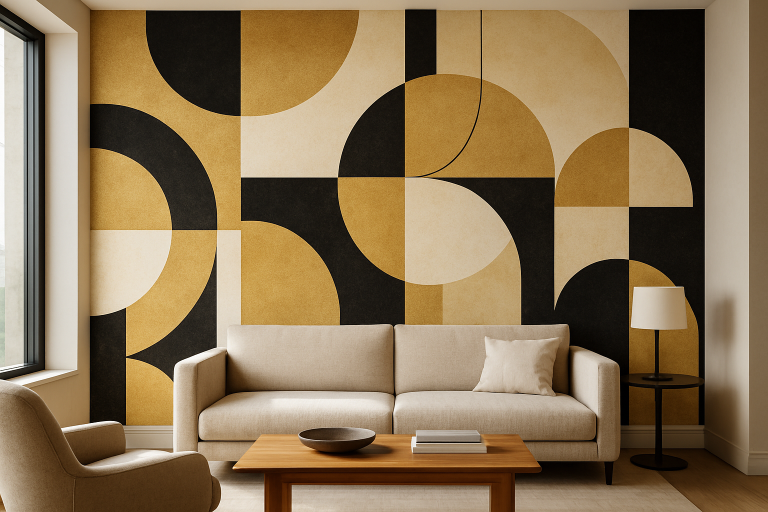 A creative wall print in an upmarket apartment in Pretoria.