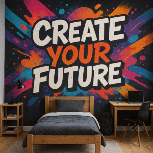 Cool wall art for a college dorm room in Pretoria.