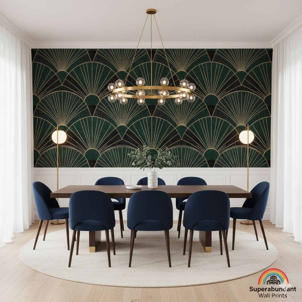 A creative shell design for a dining room wall print.