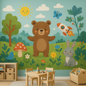 Cute wall print for a playroom.
