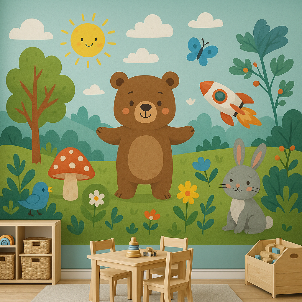 Cute wall print for a playroom.