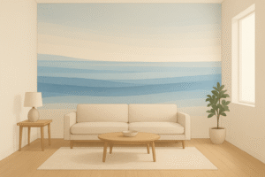 Wall prints can make a small room look bigger.